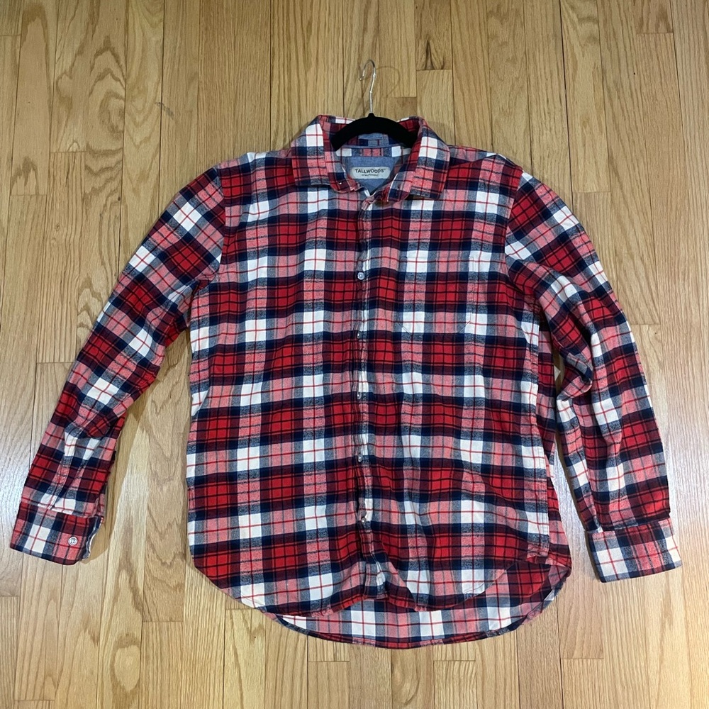 Stylish Red and White Plaid Men's Shirt